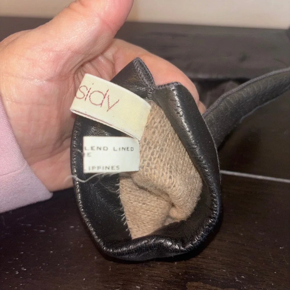 Vintage‎ | Caserini | Women's M | Dark Brown Leather Gloves Cashmere Blend Lined